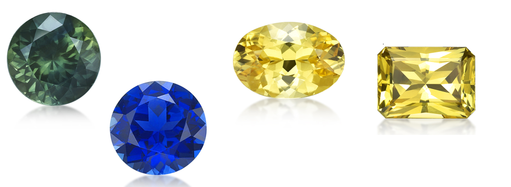 Yellow, blue and green sapphires from Capricorn. Australian Sapphires from northern queensland.